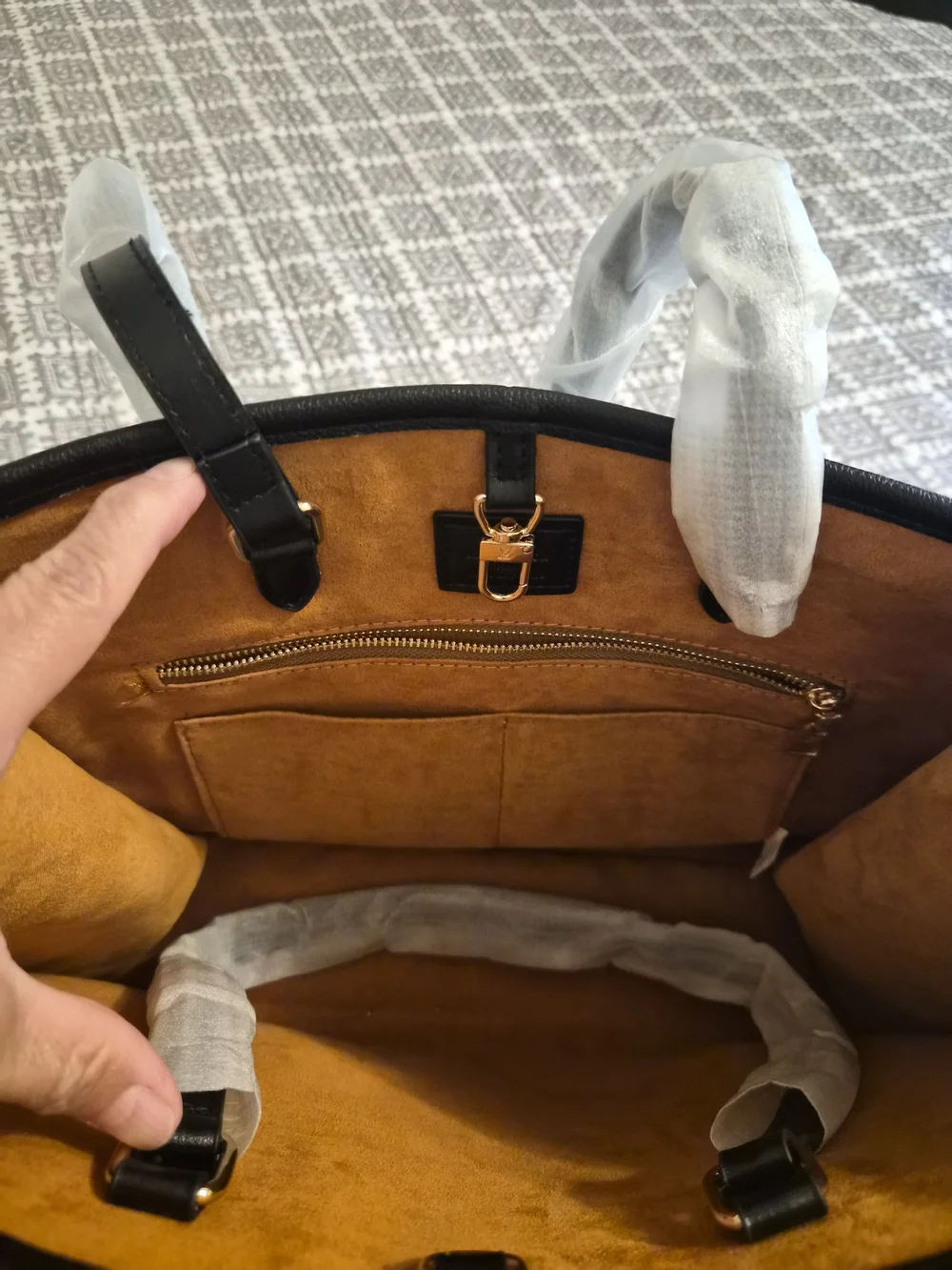 Louis Vuitton Black Embossed Monogram Leather Tote